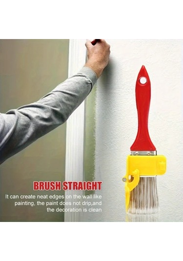 Elmpaly Kırmızı Kenar Fırçası: Dayanıklı, Hafif, Çerçeve, Duvar Ve Tavan Kenarı Düzeltme Dıy Aleti Kırmızı