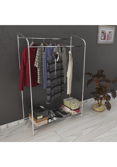 Armin Çiftli Krom New Konfeksiyon Askısı Butik Elbise Askısı Büyük Boy Krom
