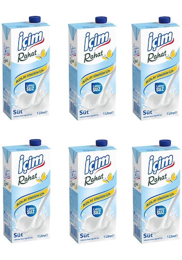 İçim Rahat Laktozsuz Süt 1 Lt X 6 Adet