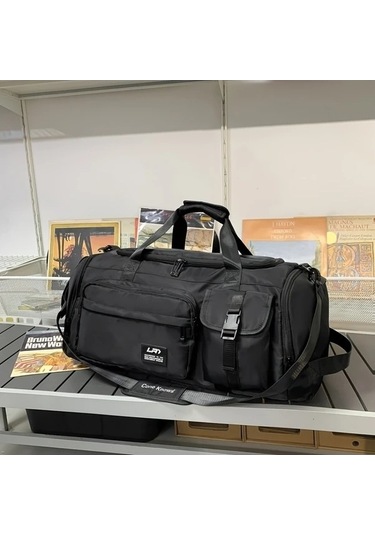 Sandwich Motion003 Siyah Erkek Spor Çantası Omuz Askılı Büyük Kapasiteli Çapraz Bag Gym Seyahat Siyah