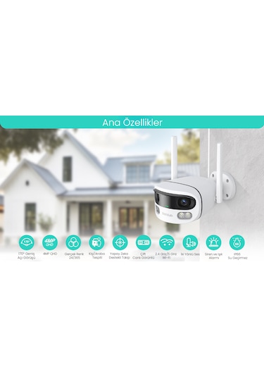 +360 Botslab Smart W302 Outdoor Kamera Set 3k / Çift Yönlü Ses / 170 / Akıllı İnsan Takibi