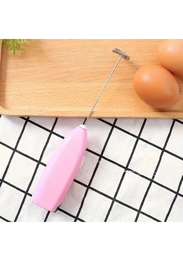 Sunshine011 Pembe Mini Elektrikli Köpük Yapıcı Pil İle Çalışan, Kahve Ve Cappuccino İçin Taşınabilir