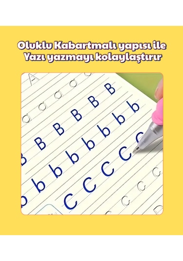 Harfleri Sayıları Ve Çizmeyi Öğreten Oluklu Kabartmalı 3 Lü K