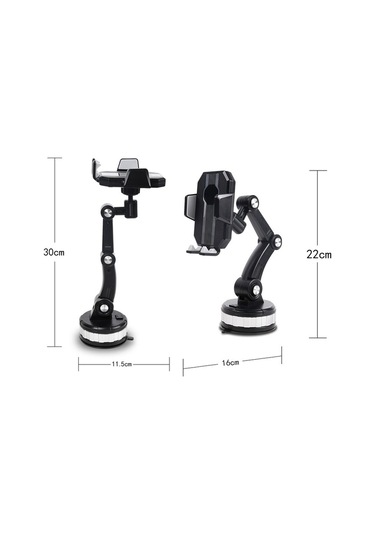 Hh X-0566 Büyük Vantuz Araba Telefonu Tutucu Merkezi Konsolu Telefon Tutucu Siyah Gri -siyah - Gri