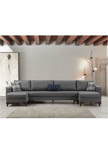 Kristal Dinlenme+2+dinlenme Köşe Takımı Koyu Gri