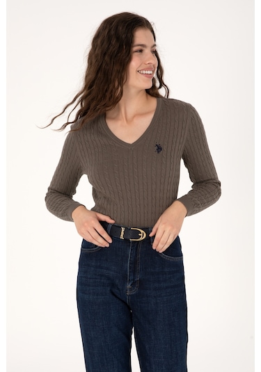 U.s. Polo Assn. Kadın Vizon Kazak /triko 50313625-vr052 Vizon