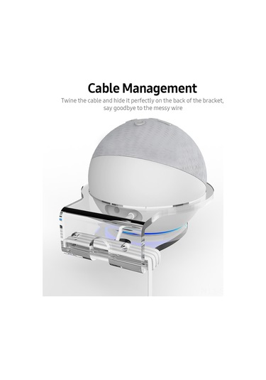 Maiyame Echo Dot 4 Akrilik Ses Sistemi Tutucu - Şeffaf, Kablo Gizleme Özelliği, Kolay Kurulum, Ses Kalitesini Koruyan Duvar Stantı