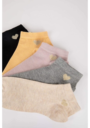 Defacto Kadın 5'li Pamuklu Patik Çorap V5122AZNSKR1 Çok Renkli