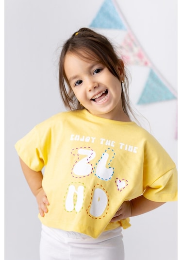 Zeyland Kız Çocuk Basic Crop Tshirt-sarı Sarı