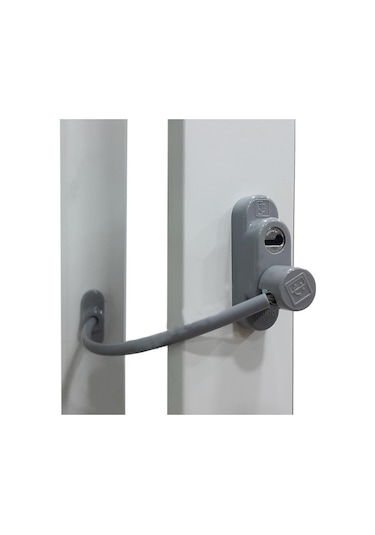 Penkid Kablolu Pvc Kapı Pencere Çocuk Emniyet Kilidi Gri 5 Li Set