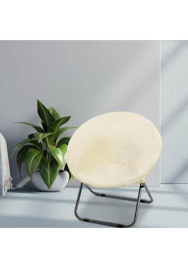 Suntek Yuvarlak Tabak Sandalye Kılıfı Yumuşak Yıkanabilir Bej