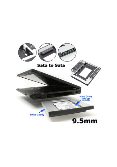 DVD Yuvasına Takılan SSD HDD Kutusu 12.7 MM Caddy Kızak