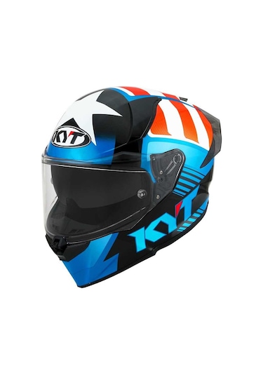 Kyt R2r Straıght Kapalı Kask Beyaz - Mavi - Kırmızı