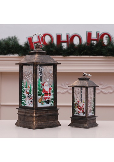 Hombey Büyük Boy Bakır Renkli Noel Baba Figürü, Led Isınma Işık, Çanak Lambası, Noel Ve Özel Etkinlikler Dekorasyonu Diğer