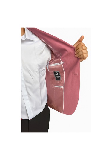 Plus Scorpion Gül Kurusu Erkek Slim Fit Tek Düğmeli Blazer Ceket Astarlı, Şık Ve Modern Kesim Gülkurusu