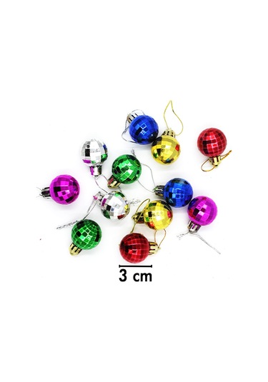 Yılbaşı Top Süs 3 Cm Disko Topu 12 Li