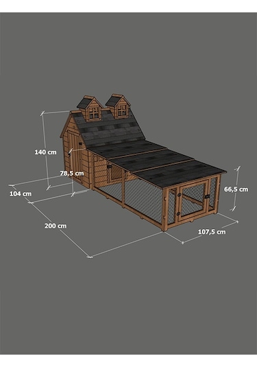Mandu Bahçeli Ultra Lüks Ahşap Köpek Kulübesi Evi