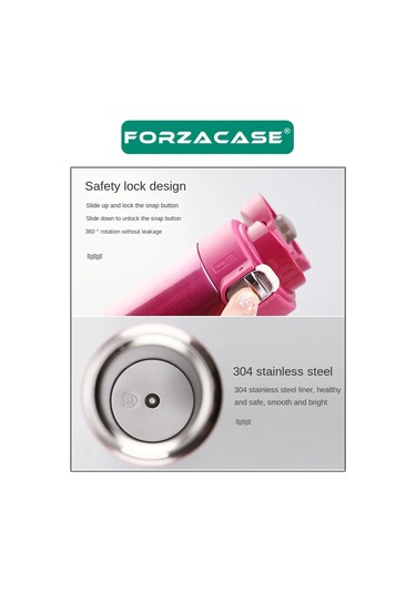 Forzacase Paslanmaz Çelik Termos Matara - Fc432 Fuşya 400 ML
