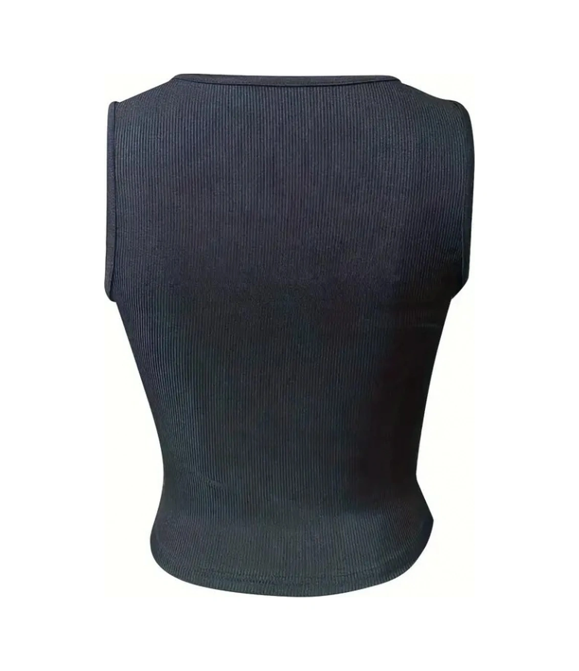 Nova Bazaar Kadın Kolsuz V Yakalı Kaşkorse Bluz Siyah