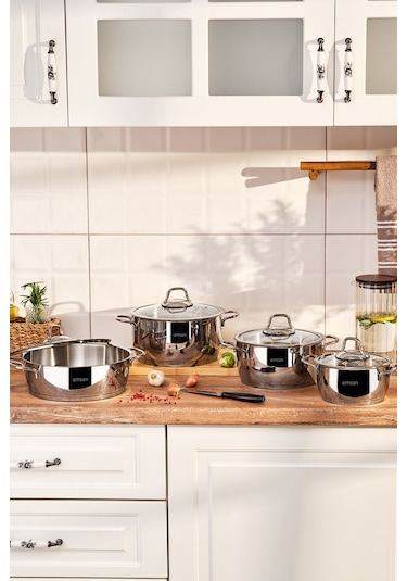 Emsan Valeria 8 Parça Çelik Tencere Seti