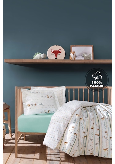 Yataş Mini Nutta Bebek Ranforce %100 Pamuk Nevresim Takımı - Adaçayı