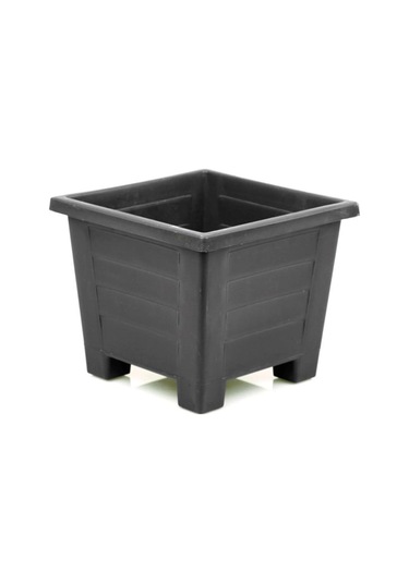 Omnipazar Sy-5848 Dekoratif Plastik Kare Ayaklı Saksı 30 Lt Antrasit 6 Adet 6 Adet