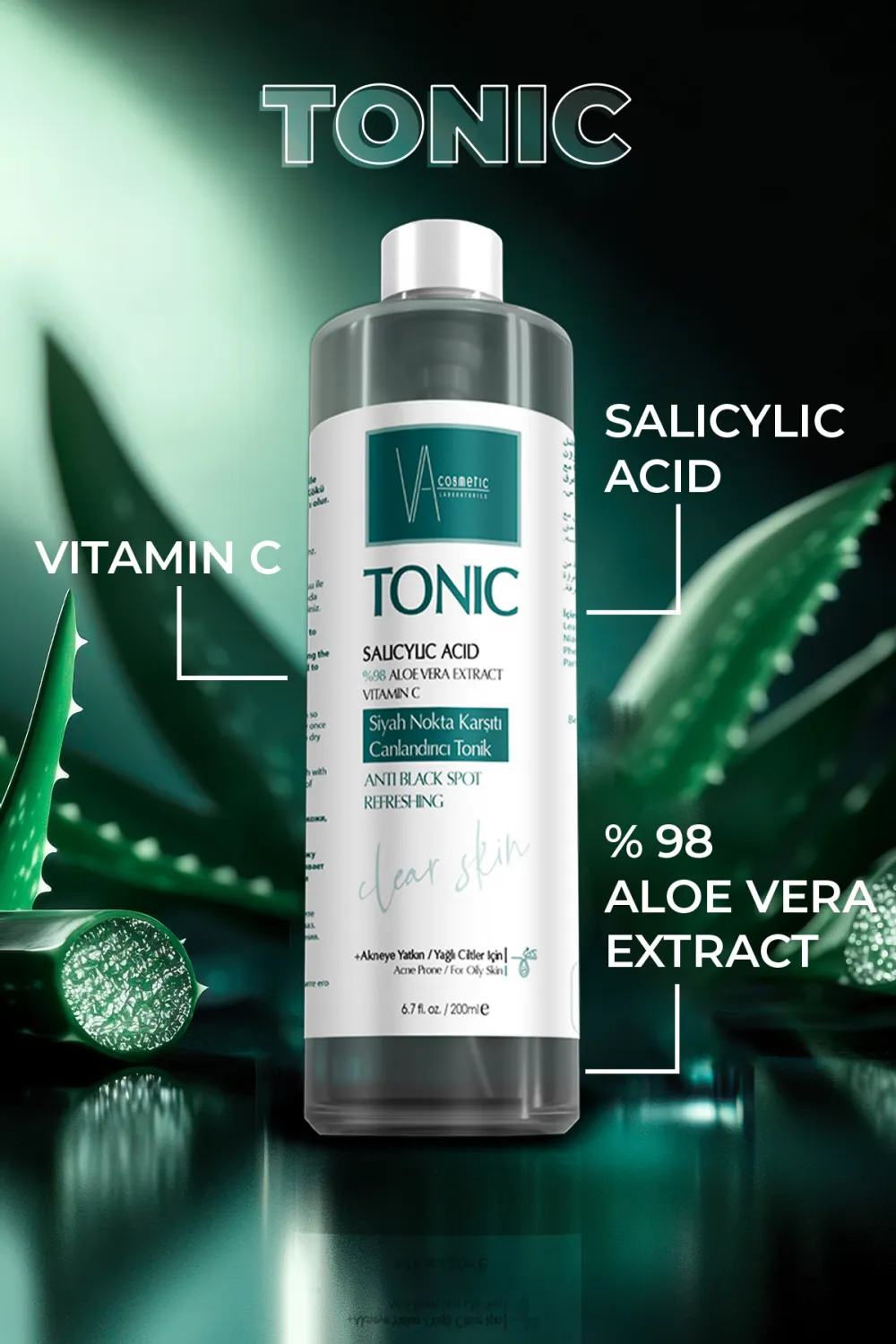 Va Cosmetic Siyah Nokta Karşıtı Canlandırıcı Tonik 200 Ml