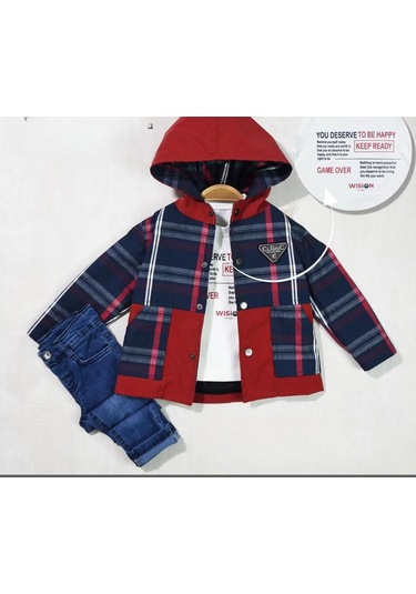 Erkek Bebek Çeket Pantalon 3 Lü Takım Çok Renkli Kırmızı