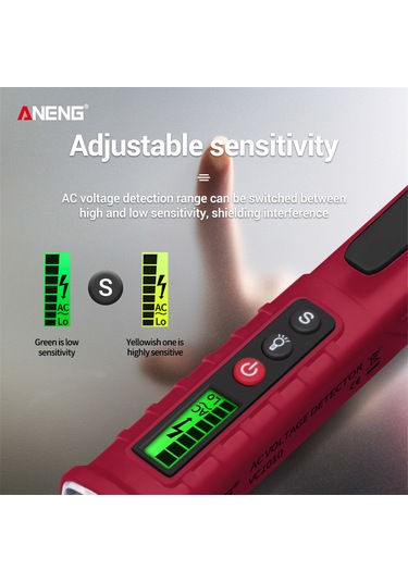 Yifomall Aneng Vc1010 Akıllı Voltaj Test Kalemi - Lcd Ekran, Sesli Uyarı, Flaş Işık Ve Ayarlanabilir Hassasiyet