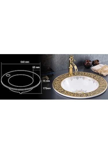 Lena Tezgah Üstü Çanak Lavabo E-3055A