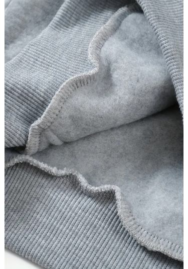 Kız - Erkek Çocuk Basic Fermuarlı Kalın 3 İplik Kışlık Okul Sweat Ak1815 Gri