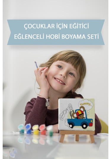 Sevimli Fare Çocuk Eğitici Tuval Boyama Hobi Seti