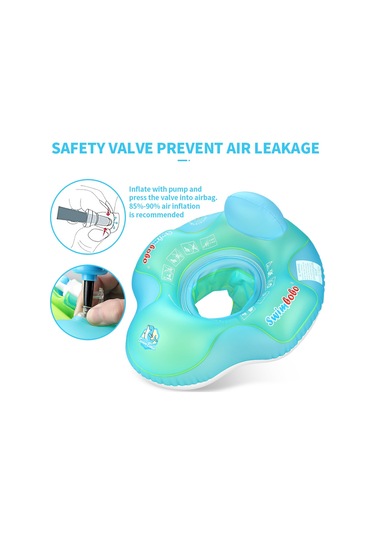 Qingmipy "swimbobo Bebek Yüzme Simidi - 1-6 Yaş İçin Nefes Alabilir Koltuklu Şişme Havuz Simidi" Mavi
