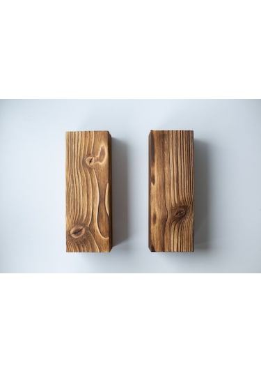 Decarthma Yansıtma Tasarımlı Çift Yönlü Ahşap Salon Duvar Aplik Ceviz