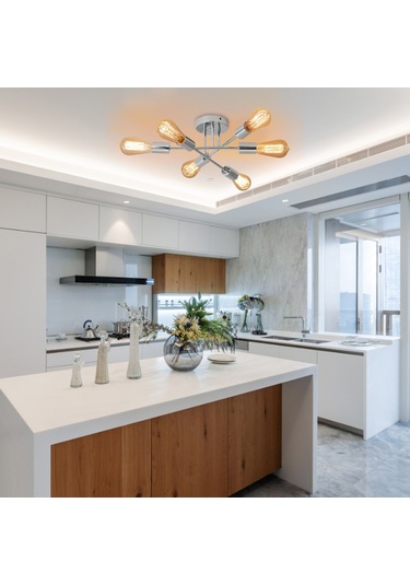 Tomshine 6 Işıklar Yarı Gömme Tavan Lambası Gümüş