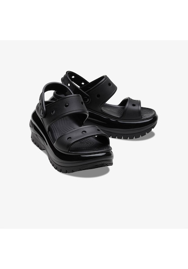 Crocs Classic Mega Crush Kadın Siyah Sandalet Düz 207989 Siyah