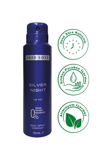 Free Love Silver Night Erkek Deodorant 3 x 150 ML
