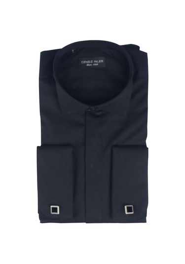 Cengiz İnler Gizli Düğme Ata Yaka Slimfit Damatlık 001