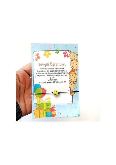 Tatil Hediyesi 5 Adet Gülen Yüzlü Fimo Boncuk Bileklik Hediyesi