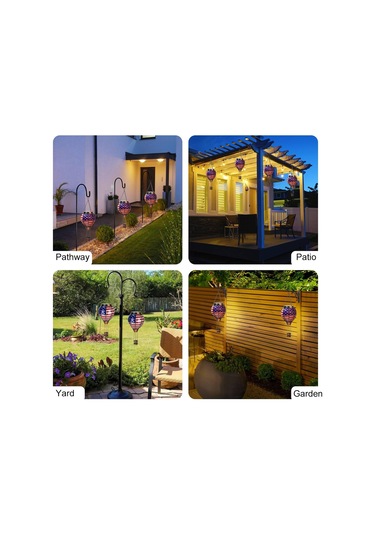 Sıcak Hava Balon Güneş Feneri İle Titreyen Alev Işığı Açık Bahçe Bahçesi Dekorasyonu, Bayrak+kelebek