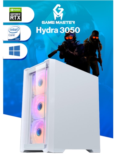 Game Master Hydra 3050-16 i3-12100F 16 GB 512 GB M.2 SSD Free Dos Masaüstü Oyuncu Bilgisayarı