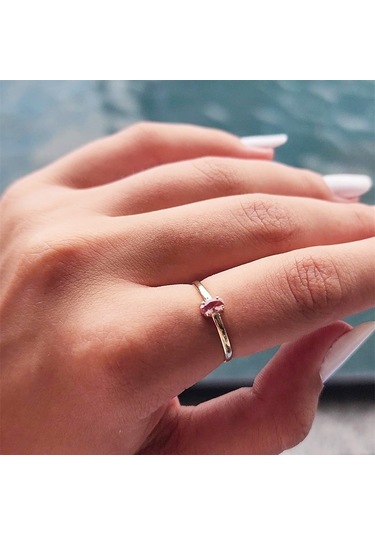 Fasekgold 0.30 Karat Sultanayt Oval Taşlı 14 Ayar Altın Yüzük