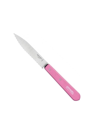 Opinel Essential  No:113 Paslanmaz Çelik Tırtıklı Soyma Bıçağı Pembe