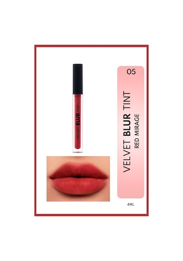 Note Cosmetics Velvet Blur Tint Kadife Bitişli Nemlendirici Mat Ruj - 05 Red Mirage - Pembe