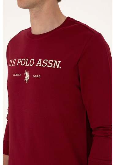U.S. Polo Assn. Erkek Regular Fit Bisiklet Yaka Bordo İnce Basic Sweatshirt 50313743-VR014 U.S. Polo Assn. Erkek Regular Fit Bisiklet Yaka Bordo İnce Basic Sweatshirt 50313743-VR014