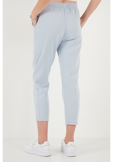 Lela Pamuklu Normal Bel Regular Fit Düz Paça Bayan Pantolon 668Yp42282S4 Buz Mavi