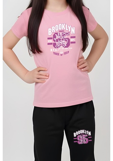 Fyk Kids Kız Çocuk Broklyn 95 Baskılı Alt-üst Takım Pembe