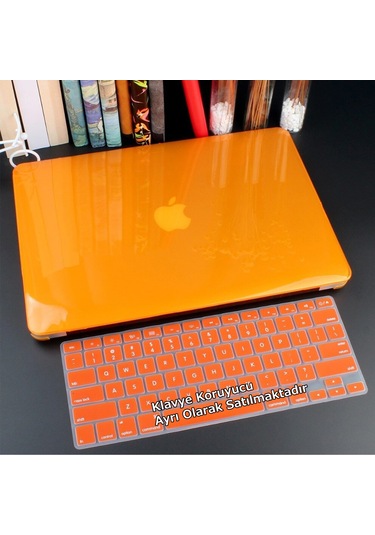 Macbook Air Kılıf 13 İnç Parlak Kristal Eski Usb'li Model 2010-2017 A1369 A1466 İle Uyumlu Turuncu