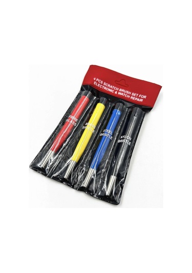 Çizik Fırçası Seti, Kalem Tarzı Hazırlık Zımpara Fırçası, Çelik, Pirinç, Fiberglas, Naylon Yedek Uçları Mücevher, Saat, Madeni Para Temizliği İçin