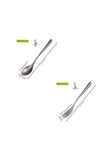 Mufunye Titanyum Çatal Kaşık Seti - Hafif Tasarım Kamp, Yürüyüş Ve Ev Kullanımı Diğer